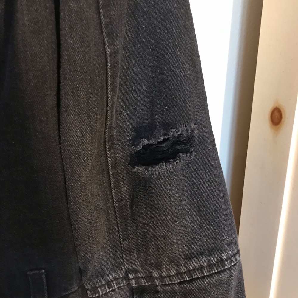 Distressed Motorcycle Jean Jacket - Picture 4 of 4
